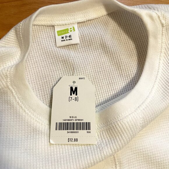 Crazy8 Kid's long sleeve waffle thermal top Size M - Picture 4 of 5